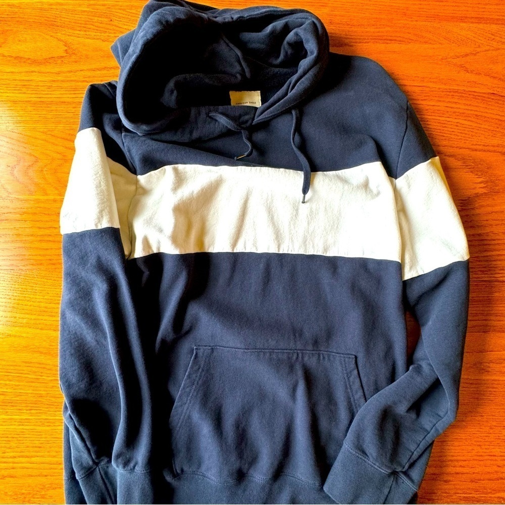 American Eagle Men’s Fleece Color-Block Hoodie Size: 3XL
